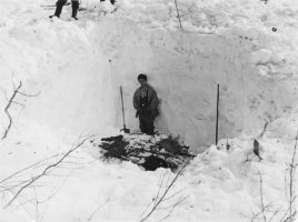 Ramas en el refugio que pretendían aislar los cuerpos de los excursionistas de la nieve