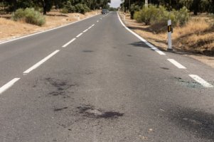 Sangre y cristales en el lugar de los hechos