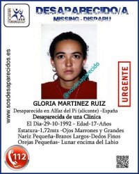 Cartel de Gloria Martínez desaparecida Cartel de Gloria Martínez desaparecida